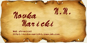 Novka Maricki vizit kartica